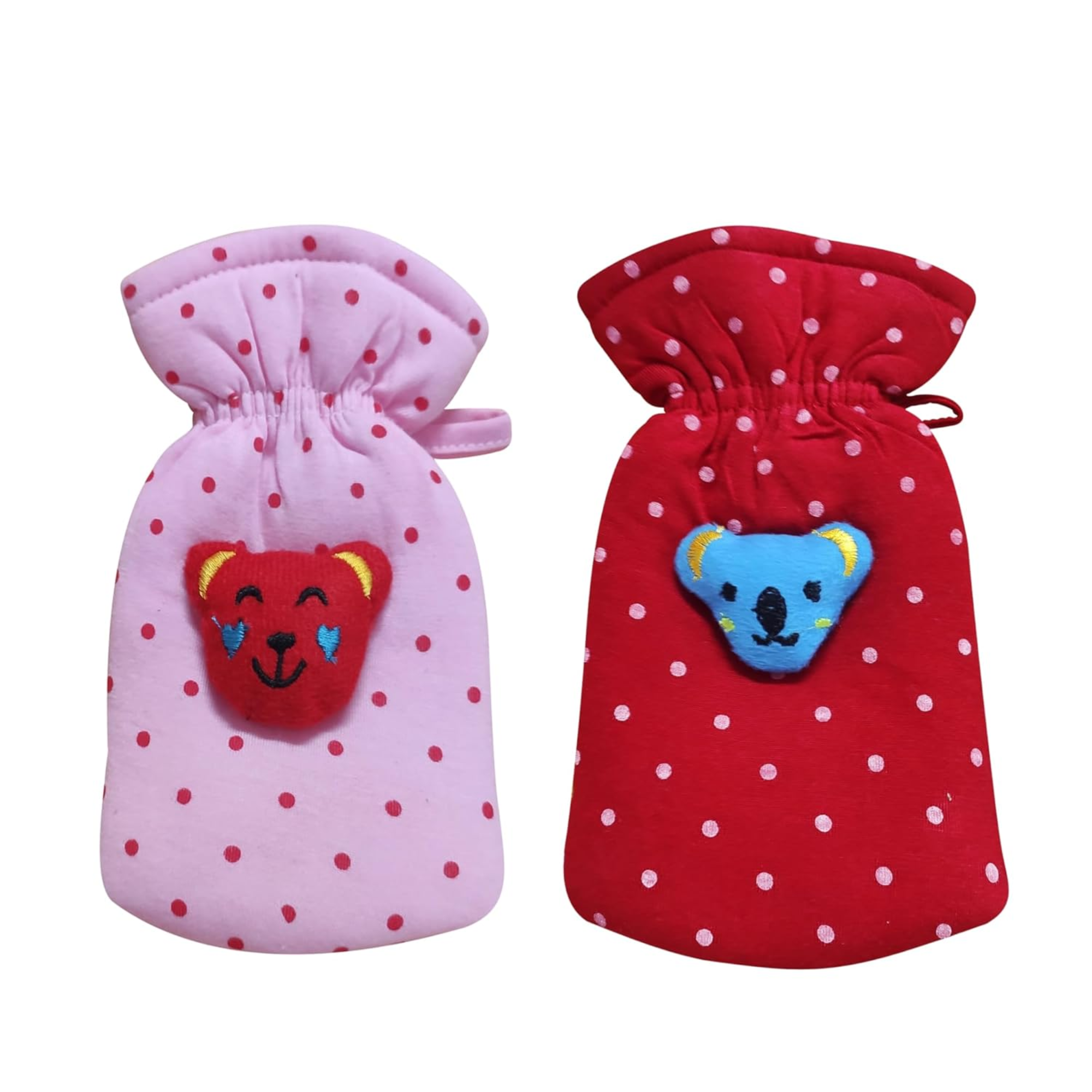 Dot Design Baby Soft Feeding Bottle Cover Red & Pink 